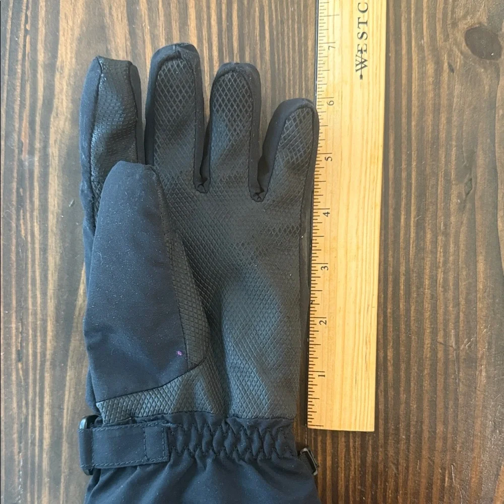 Kids Lands End Medium Black Winter Gloves Waterproof Snow